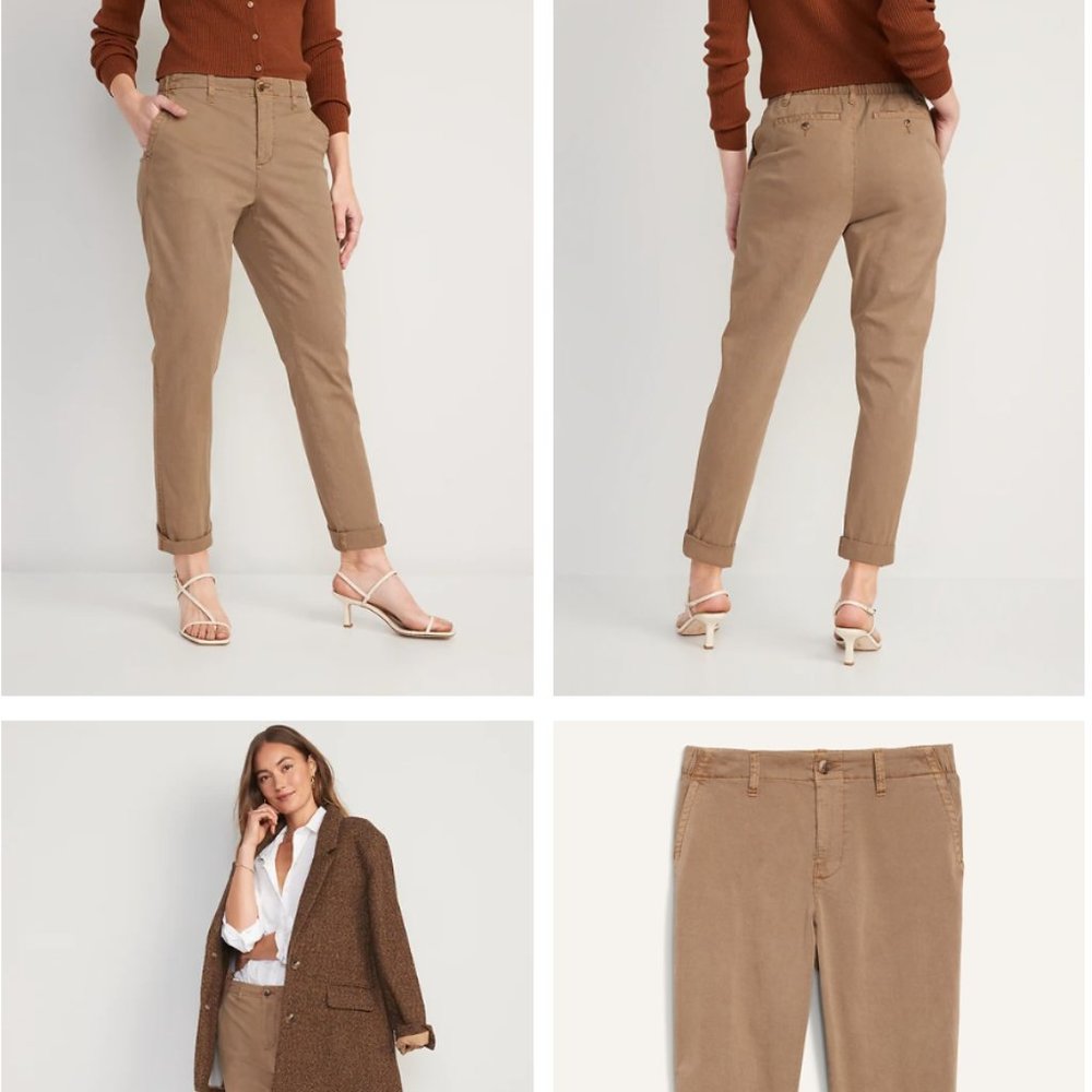 High-Waisted OGC Chino Pants for Women  khaki